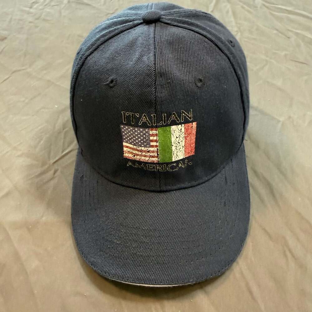 Italian American USA Italy Flag Navy Blue Adjustable Baseball Cap Hat